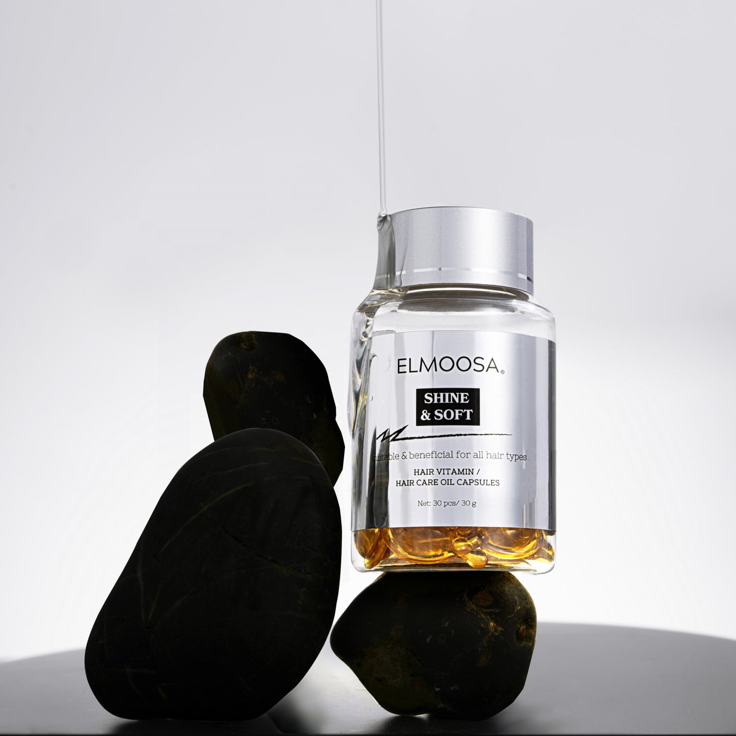 ELMOOSA Caviar Hair Oil Capsules – Daily Hair Vitamins with Camellia & Essential Oils